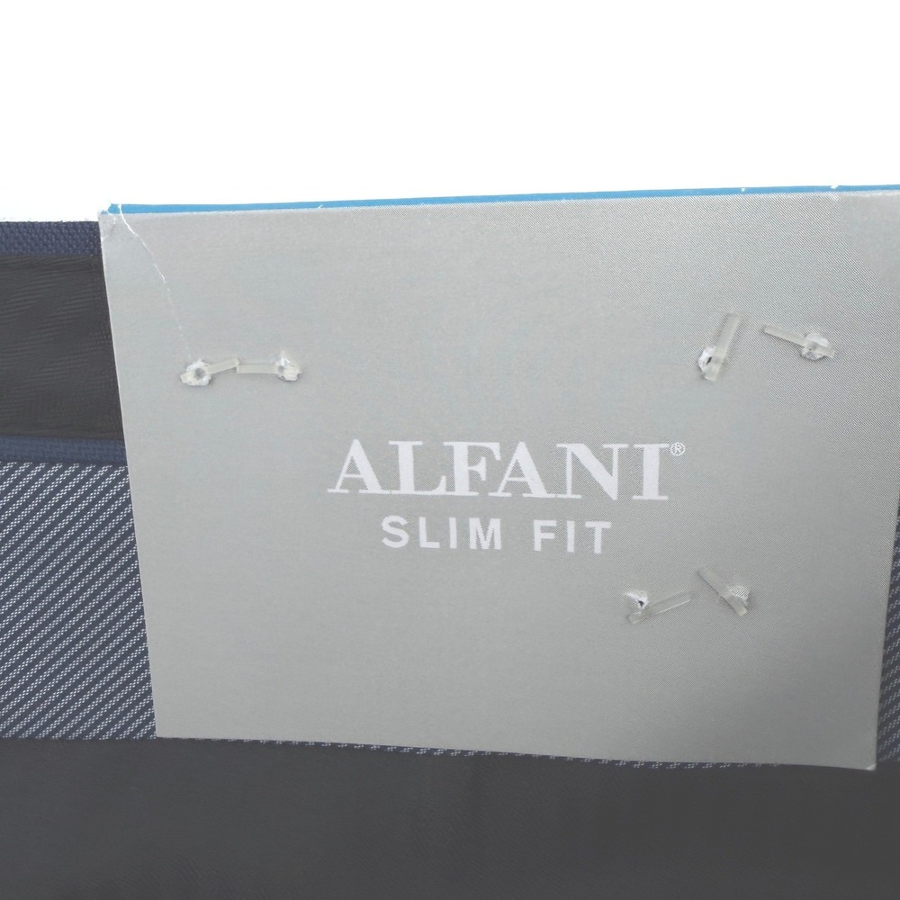 Alfani Dress Pants Mens 36x34 Blue Slim Fit Flat Front Eco-Friendly Modern NEW - Picture 7 of 11
